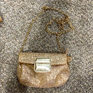 Sparkly gold clutch